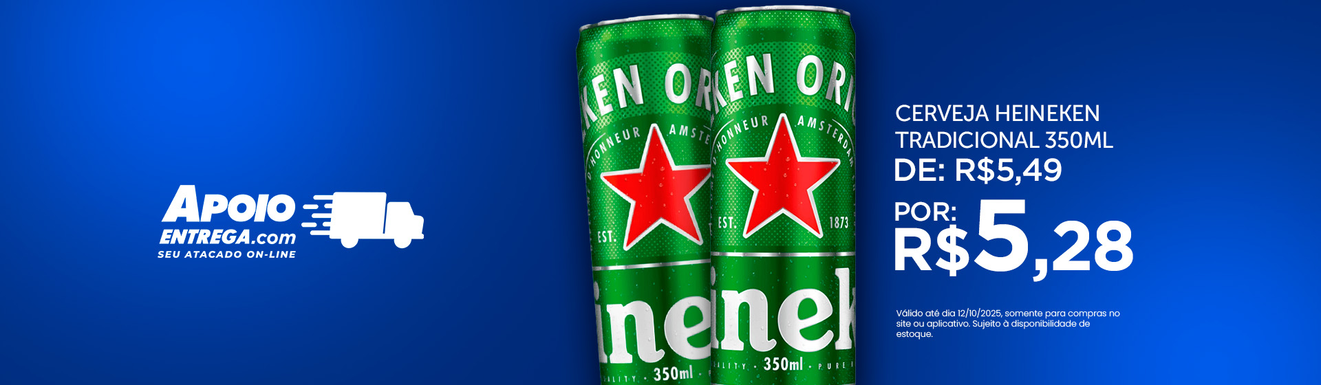 Cerveja Heineken Tradicional 350ml  12/10